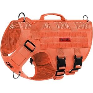 OneTigris Tactical Dog Harness No Pull size M Breathable Mesh Handle Orange
